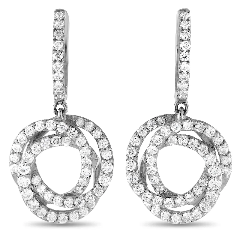 Celtic Drop Earrings with Knotwork -White Gold 1.00ct Diamond Drop Earrings ER28823