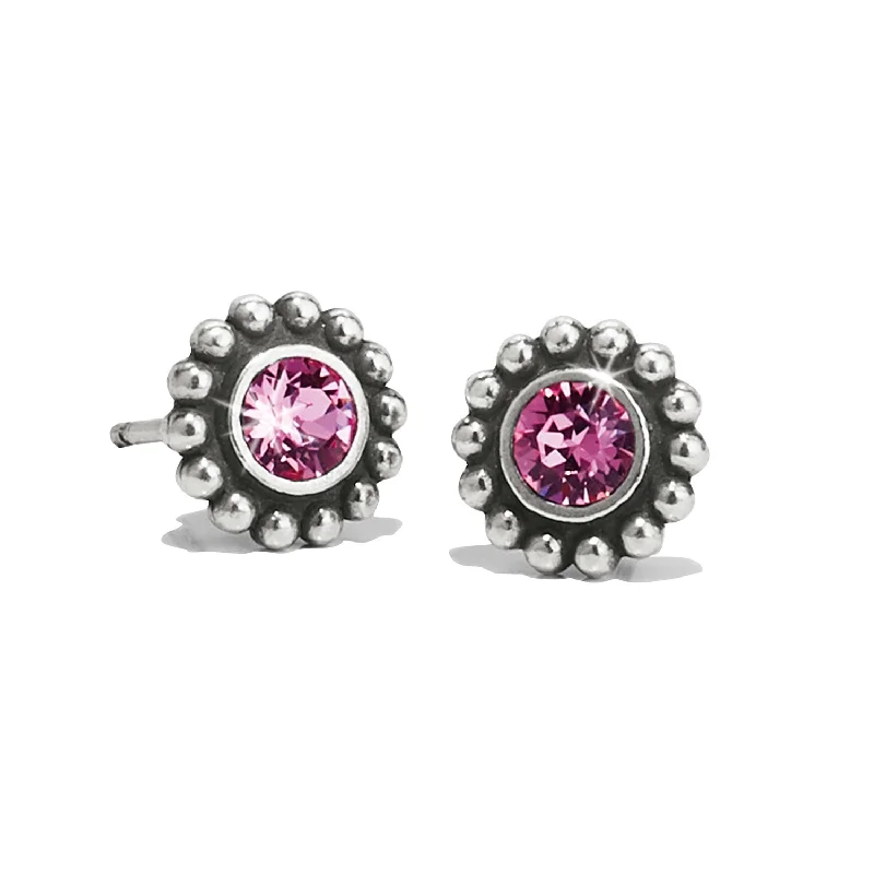 Studded Drop Earrings with Gemstones -Twinkle Mini Post  Earrings/Rose