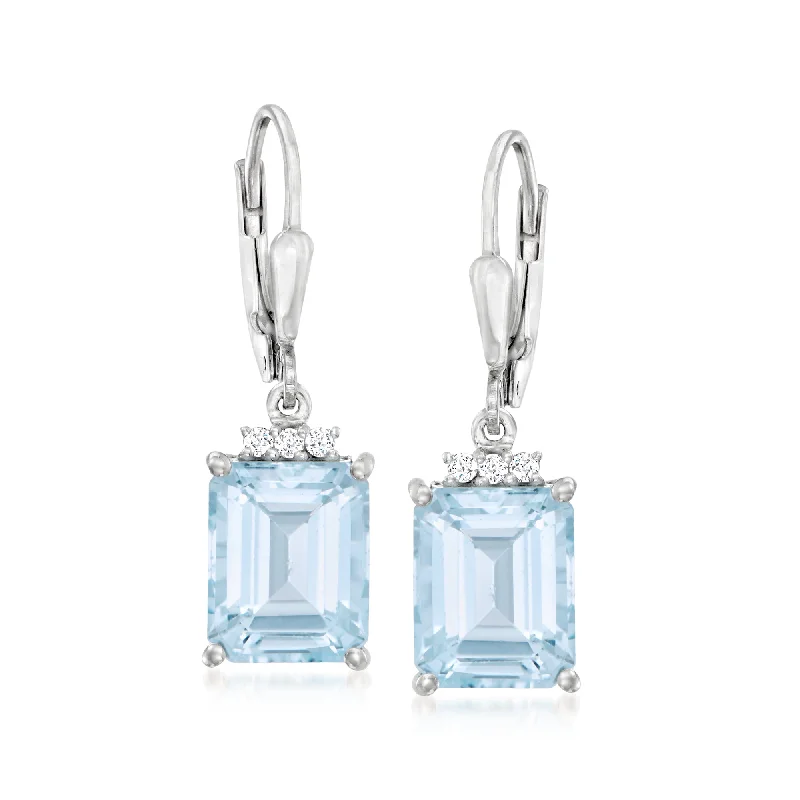 Detachable Drop Earrings with Charms -Ross-Simons Sky Blue Topaz Drop Earrings With . White Topaz in Sterling Silver