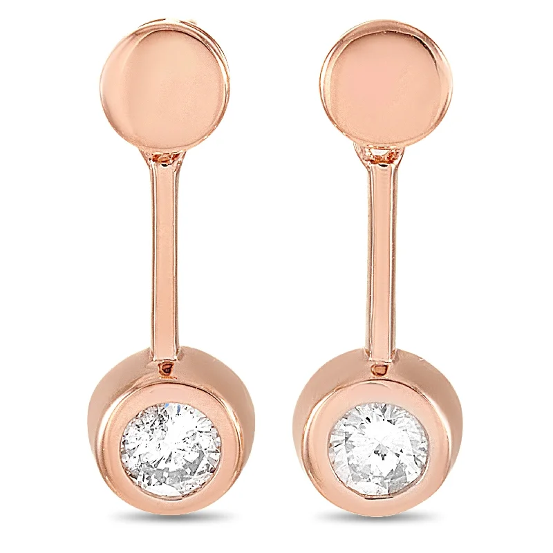 Drop Earrings for Graduation Day -Rose Gold 0.58 ct Diamond Earrings