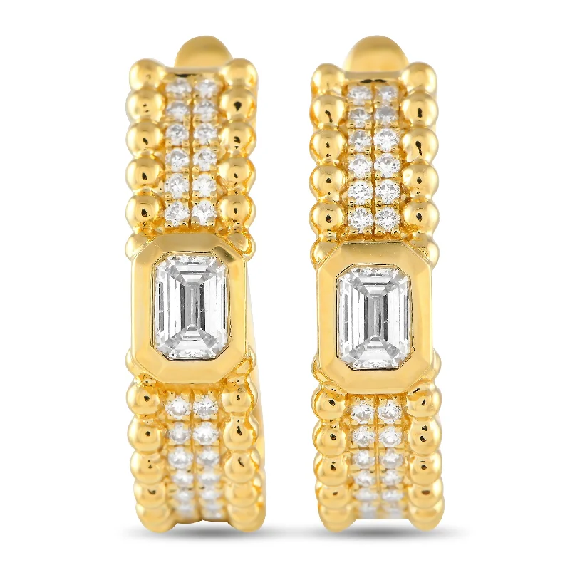 African Drop Earrings with Culture -Yellow Gold 1.0ct Diamond Earrings AER-19785-Y