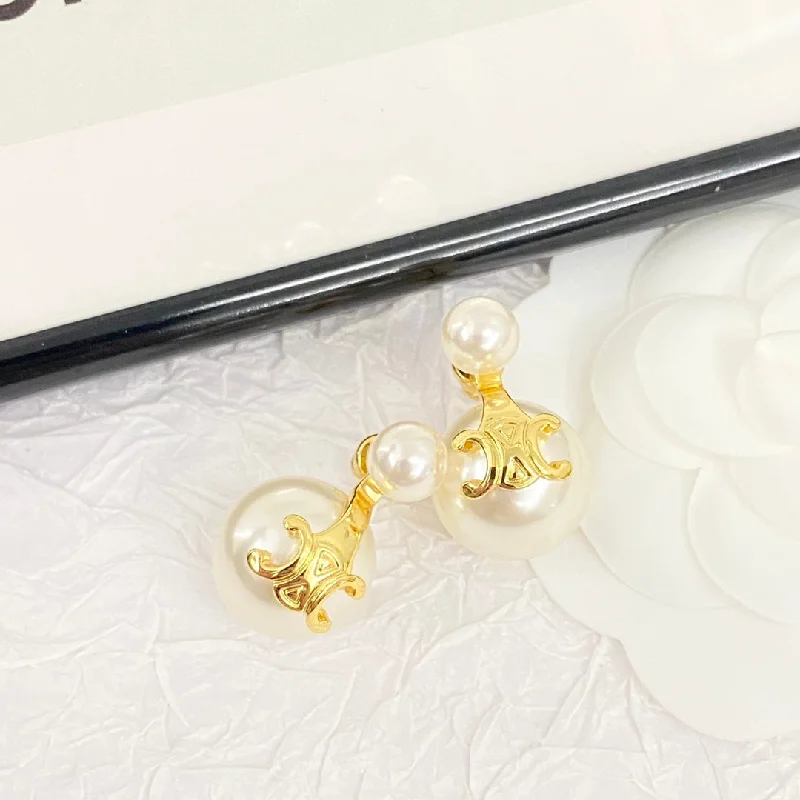 Drop Earrings for Valentine's Day -Arc de Triomphe Hot selling Fashion Gold Pearl Earrings EHA88