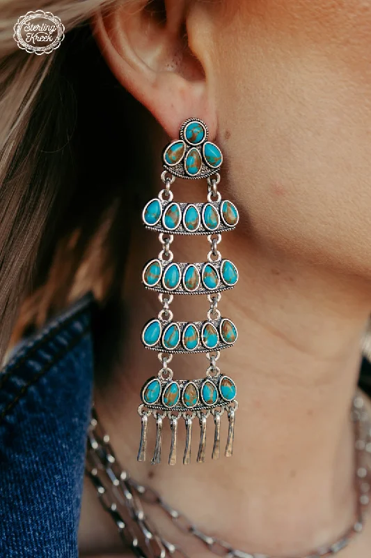 Drop Earrings with Star Motifs -Turquoise Cowboy Canyon Earrings