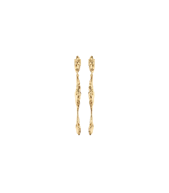 Drop Earrings for Fitness Activities -Eroz Drop Earrings - 24 carat gold-gilded edition