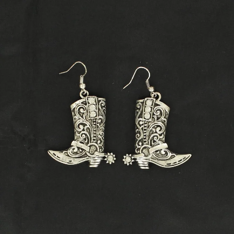 Ethnic Drop Earrings with Tribal Design -Blazin' Roxx Earrings #30360