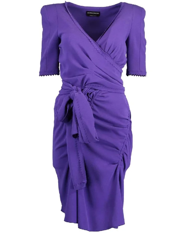 Spandex Dresses for Flexible -Sleeveless V-Neck Wrap Ruched Dress