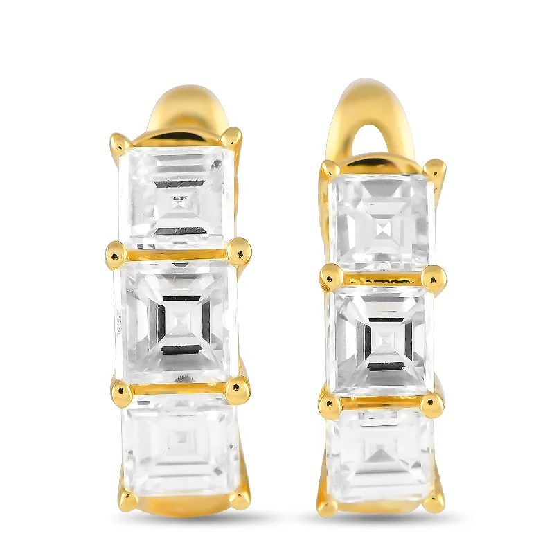 Studded Drop Earrings with Gemstones -Yellow Gold 2.00ct Diamond Earrings AER-19360-1-Y