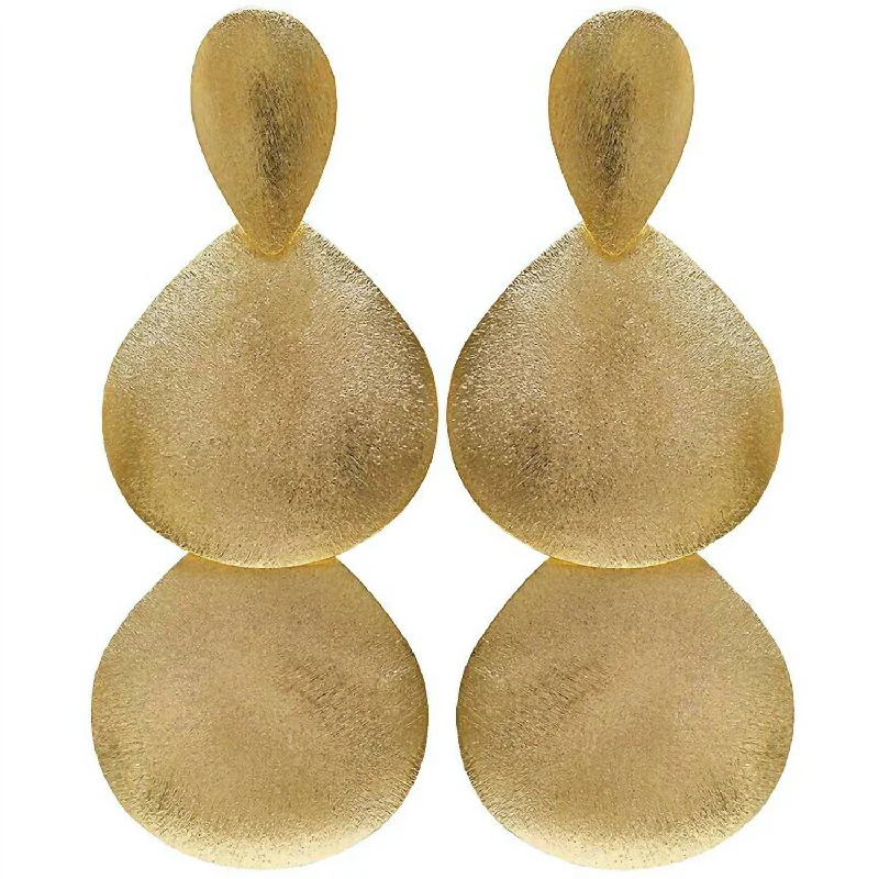 Contemporary Drop Earrings for Fashion -Women's Melinda Earrings In Brushed 18K Gold Plated