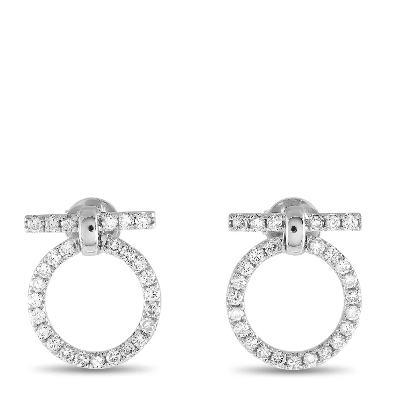 Drop Earrings with Animal Motifs -White Gold 0.70ct Diamond Earrings AER-18367