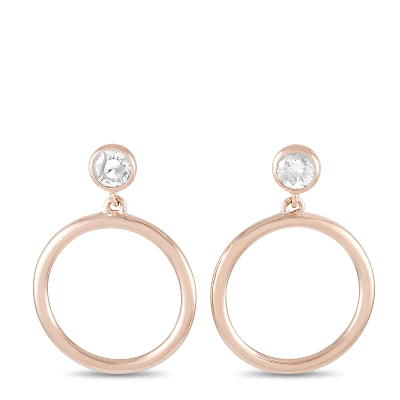 Drop Earrings for Wellness Routine -Rose Gold 0.18 ct Diamond Earrings