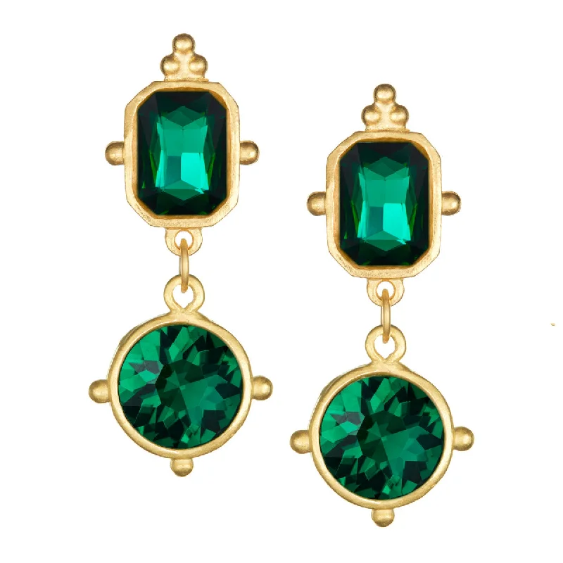 Pearl Drop Earrings for Elegance -Susan Shaw Cosmopolitan Earrings - Evergreen