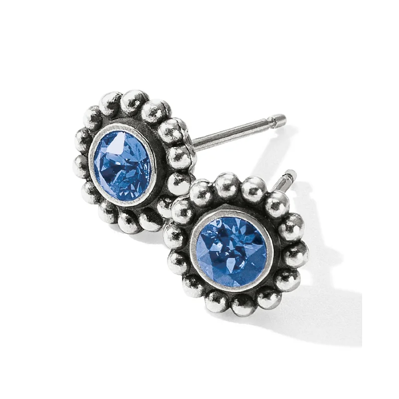 Drop Earrings with Etched Designs -Twinkle Mini Post  Earrings/Sapphire