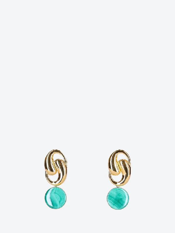 Drop Earrings with Enamel Coating -Sonia knot stone earrings