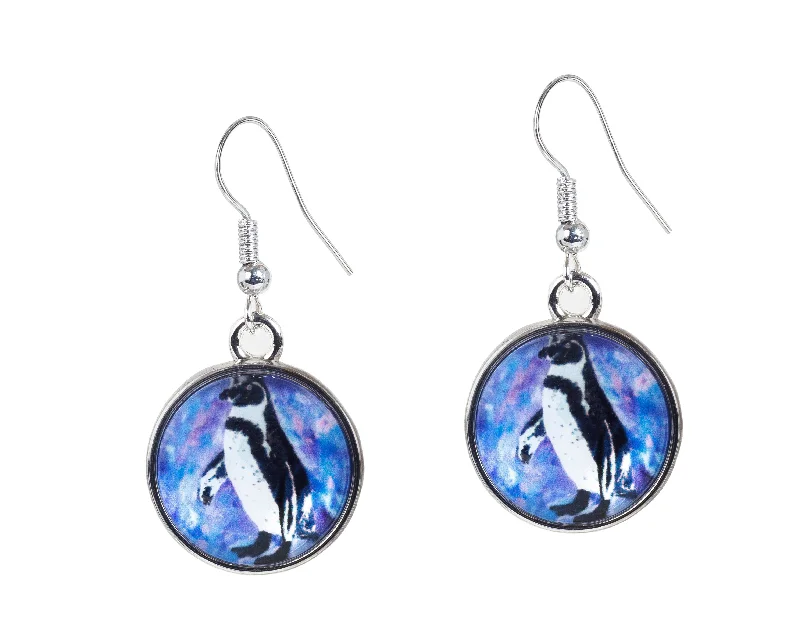 Drop Earrings with Hammered Finish -Blackfoot Penguin Earrings - Southern Sweetheart