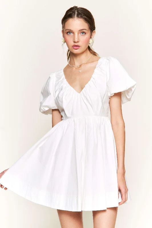 Cotton Dresses for Comfort -White Mini Dress