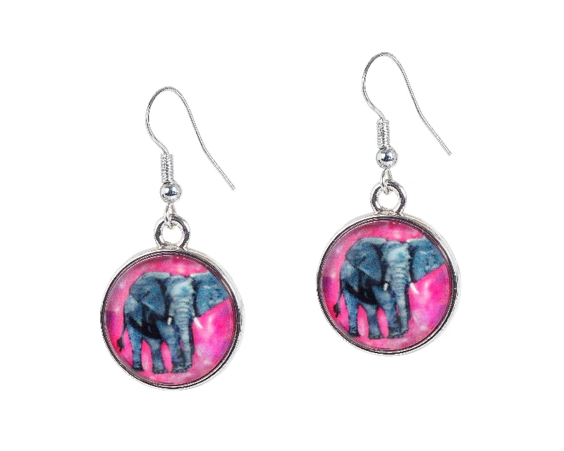 Long Drop Earrings for Dramatic -Elephant Earrings - Kelly