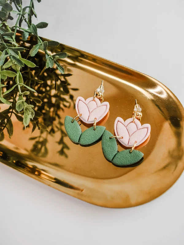 Minimalist Drop Earrings with Simplicity -Blossoming Dreams Clay Earrings