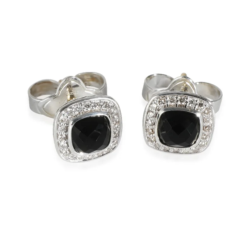 Drop Earrings with Enamel Coating -David Yurman Albion Onyx Earrings in  Sterling Silver 0.16 CTW