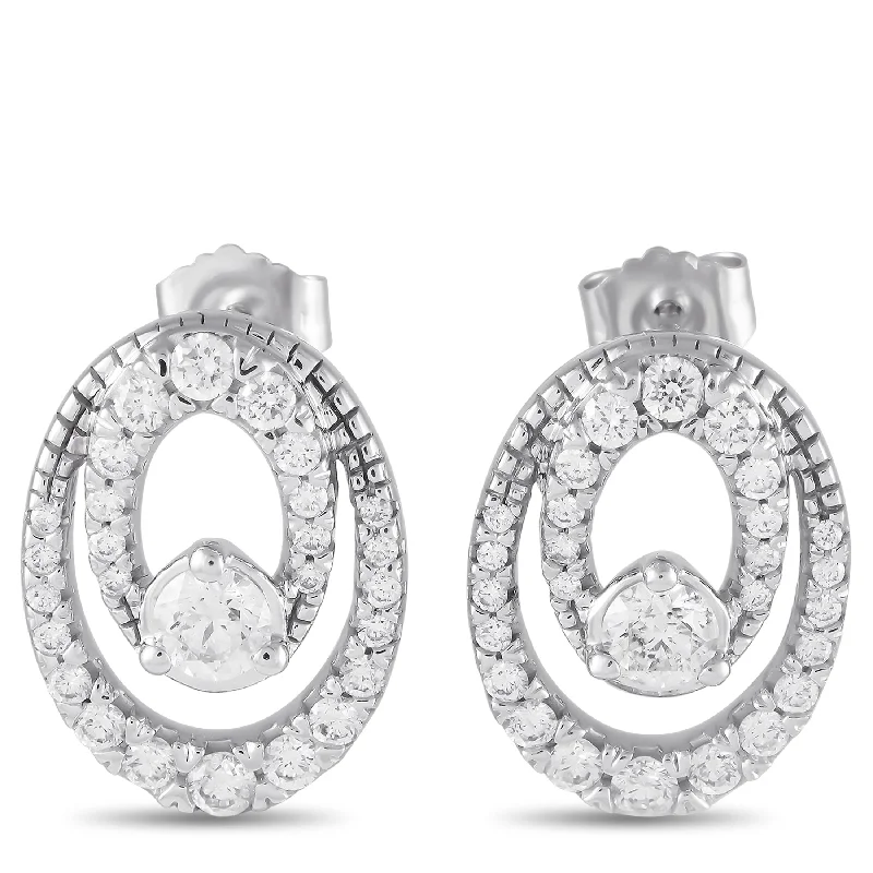 Crystal Drop Earrings for Sparkle -White Gold 1.0ct Diamond Earrings MF09-100124