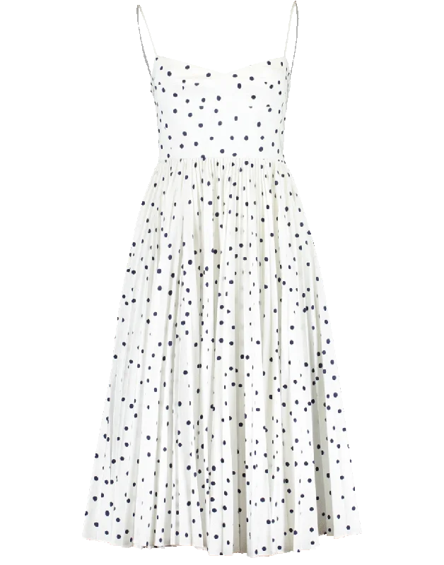 Long-sleeved Dresses for Coverage -Pamela Polka Dot Dress