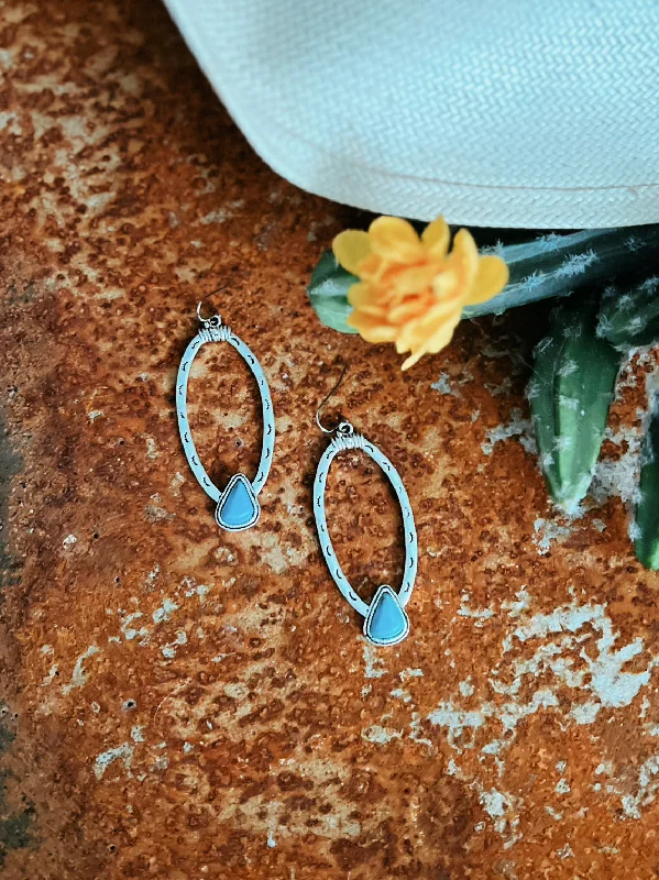 Drop Earrings with Knot Designs -Concho Turquoise Earrings