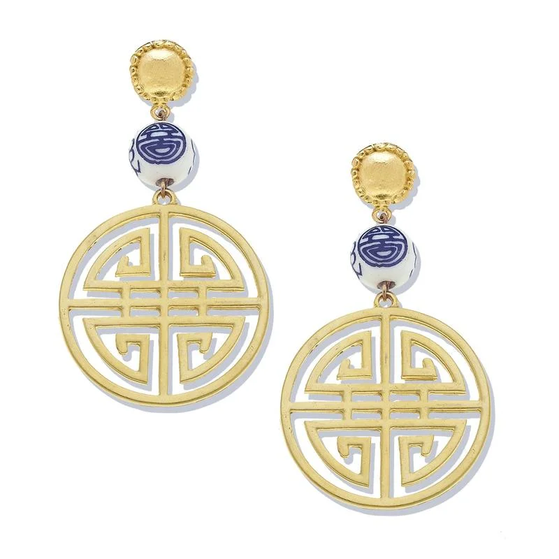 Celtic Drop Earrings with Knotwork -Susan Shaw Happiness Earrings