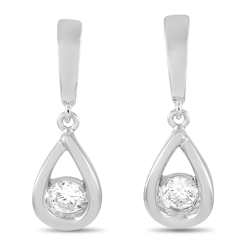 Minimalist Drop Earrings with Simplicity -White Gold 0.47 ct Diamond Earrings AER-15710W