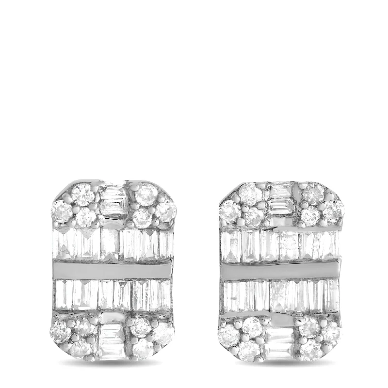 Drop Earrings for Anniversary -White Gold 0.50ct Diamond Earrings ER28339-W