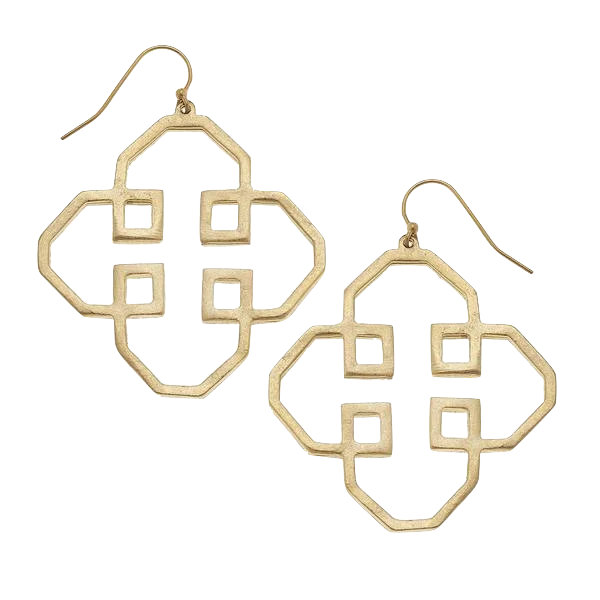 Drop Earrings for Evening Gown -Susan Shaw Geometric Outline Earrings