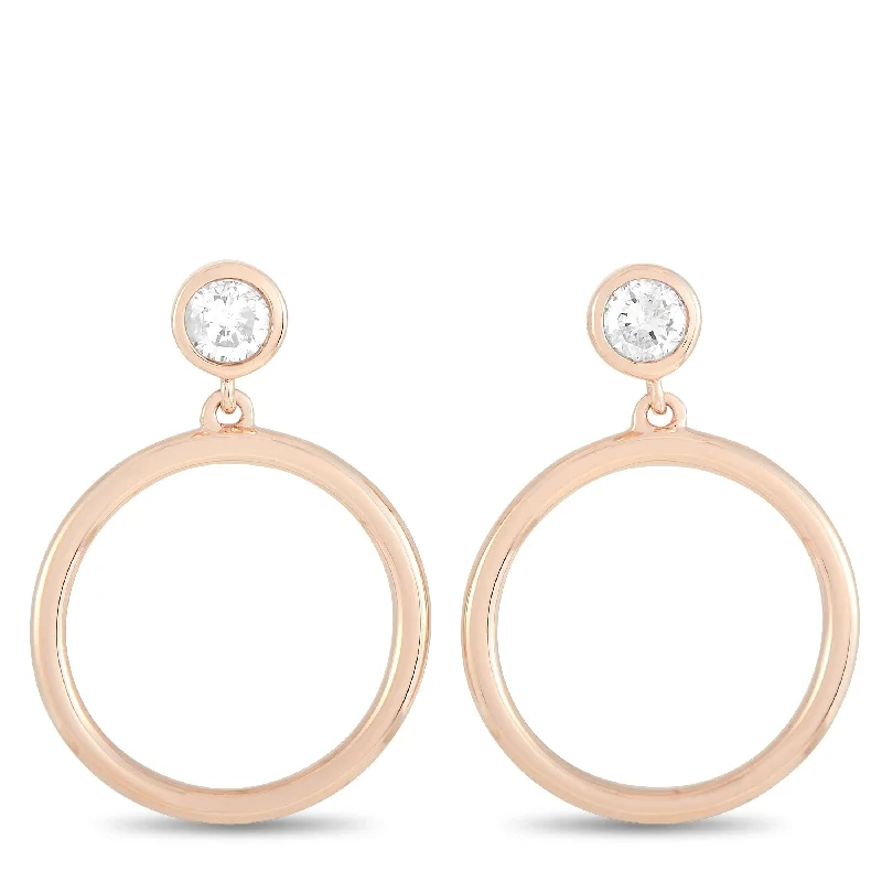 Large Drop Earrings for Statement -Rose Gold 0.31 ct Diamond Earrings AER-15714R