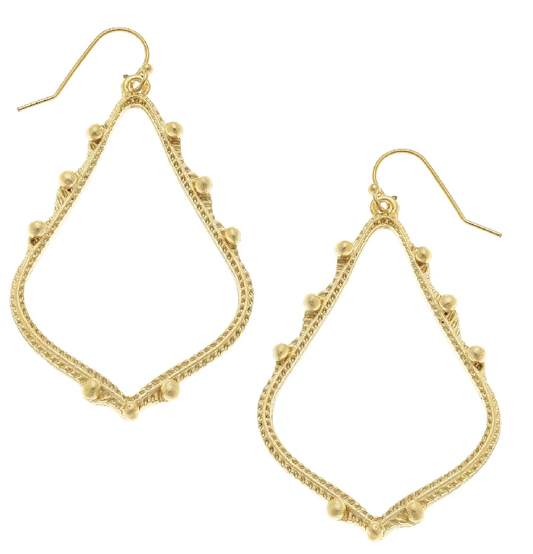 Drop Earrings with Embossed Patterns -Susan Shaw Dotted Teardrop Earrings