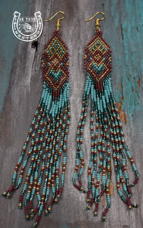 Retro Drop Earrings for Nostalgia -The La Vista Beaded Earrings