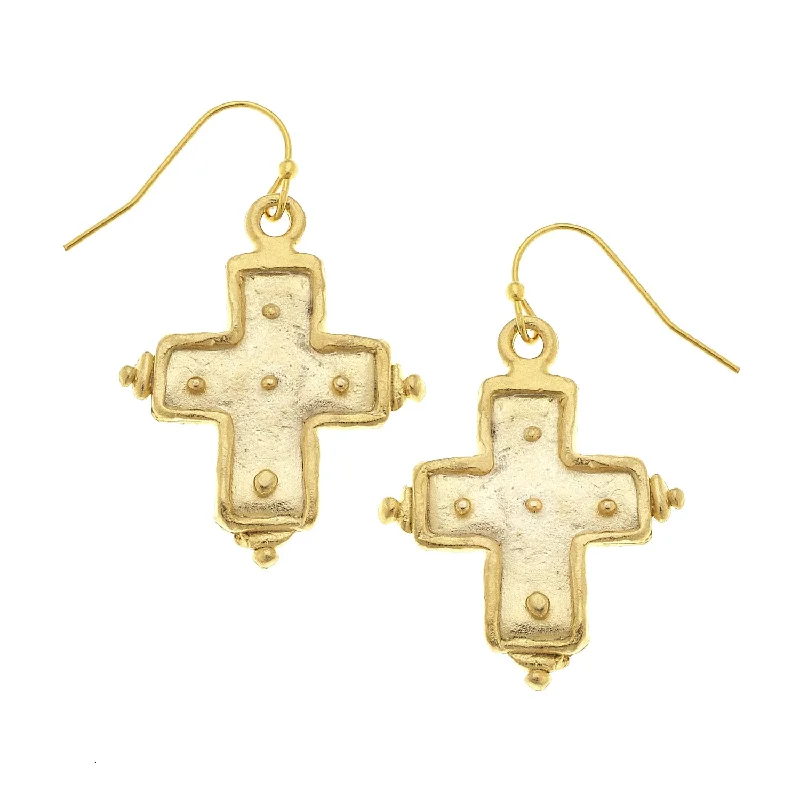 Large Drop Earrings for Statement -Susan Shaw Gold Cross Earrings