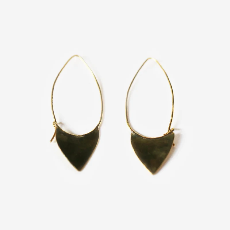 Drop Earrings for Graduation Day -Ikeno Brass Earrings