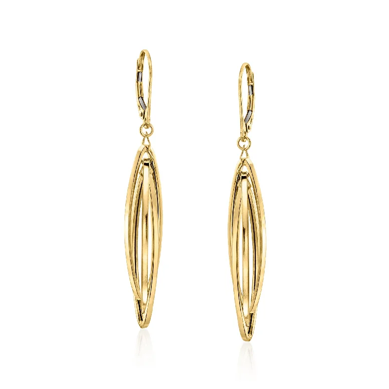 Drop Earrings for Prom Night -Ross-Simons Italian 14kt Yellow Gold Multi-Oval Drop Earrings