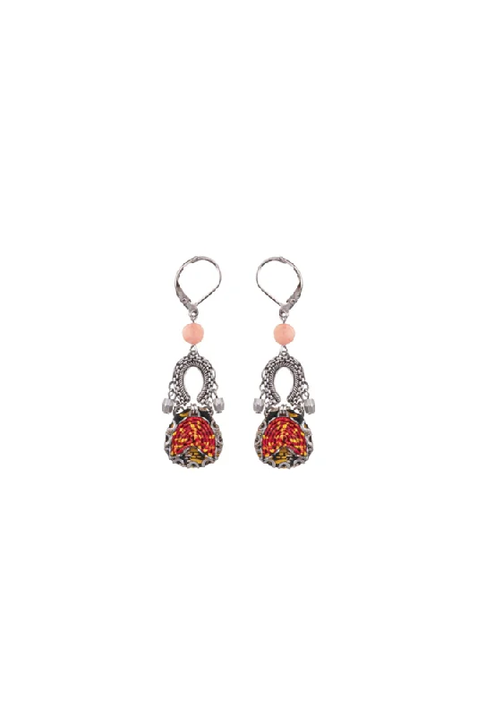 Drop Earrings with Knot Designs -Embroidered Dream Earrings By Ayala Bar