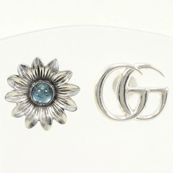 Drop Earrings for Valentine's Day -Gucci Silver Double G Flower Topaz Earrings