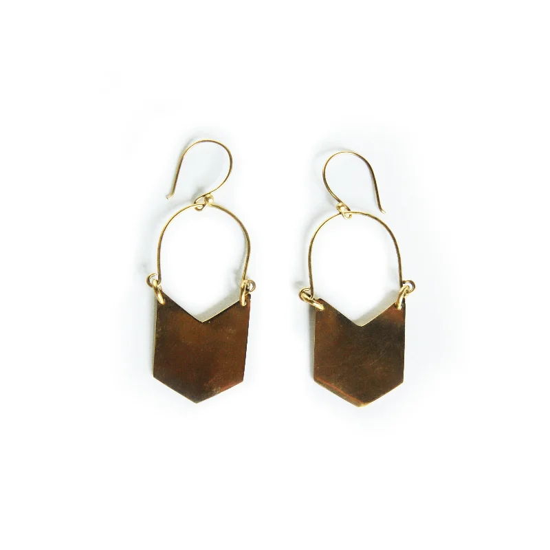 Drop Earrings for Bridesmaids Look -Dumi Brass Earrings