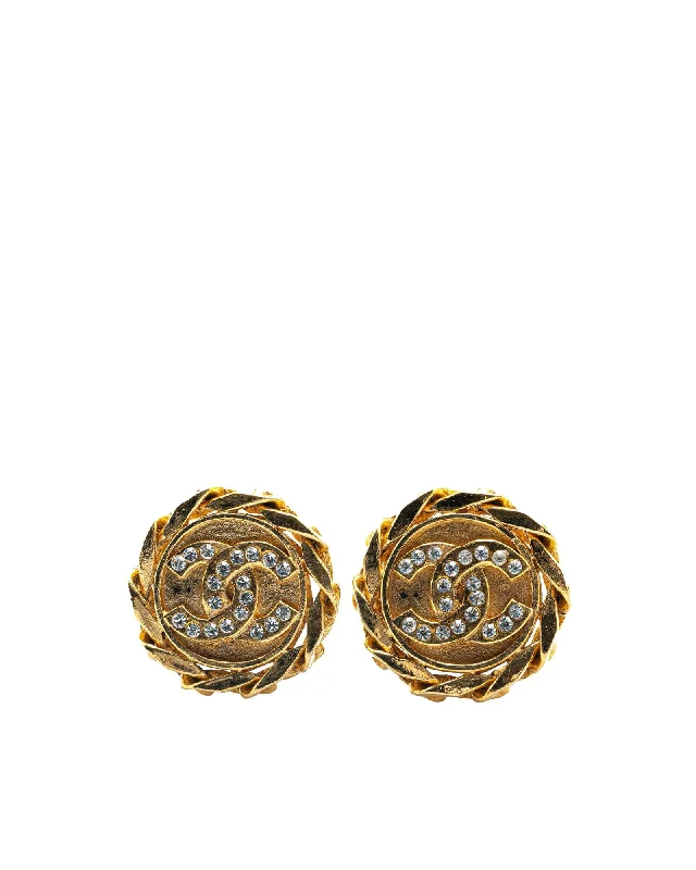 Tarnish Resistant Drop Earrings for Longevity -Gold Plated Rhinestone Clip-On Earrings