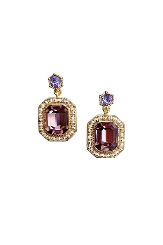 Drop Earrings with Enamel Coating -Imogen Gem Earrings