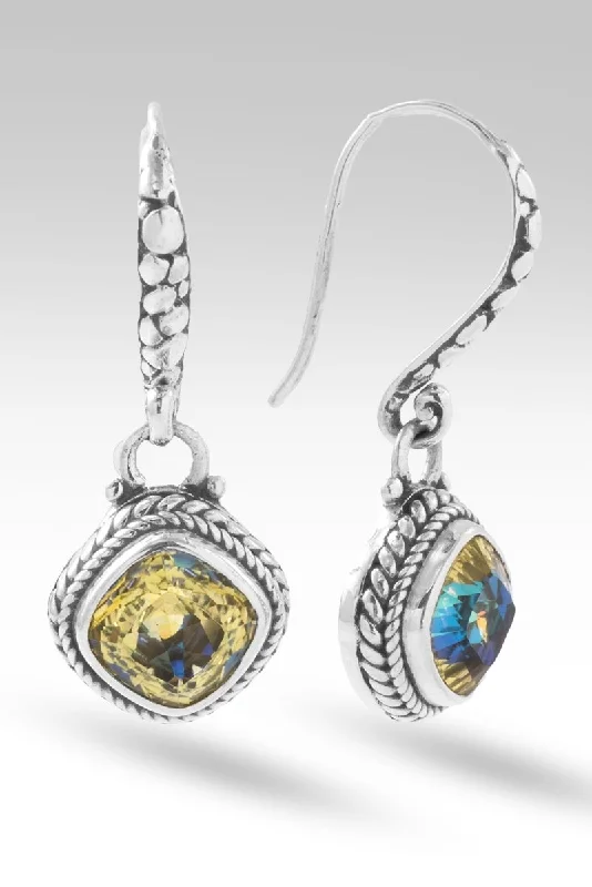 Drop Earrings for Work Attire -Serene Spirit Earrings™ in Jealous Yellow™ Mystic Quartz