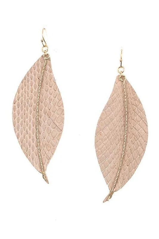 Drop Earrings for Everyday Glamour -Leather Leaf Fashion Earrings (Multiple Colors)