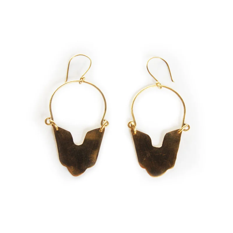 Round Drop Earrings for Classic -Kumani Brass Earrings