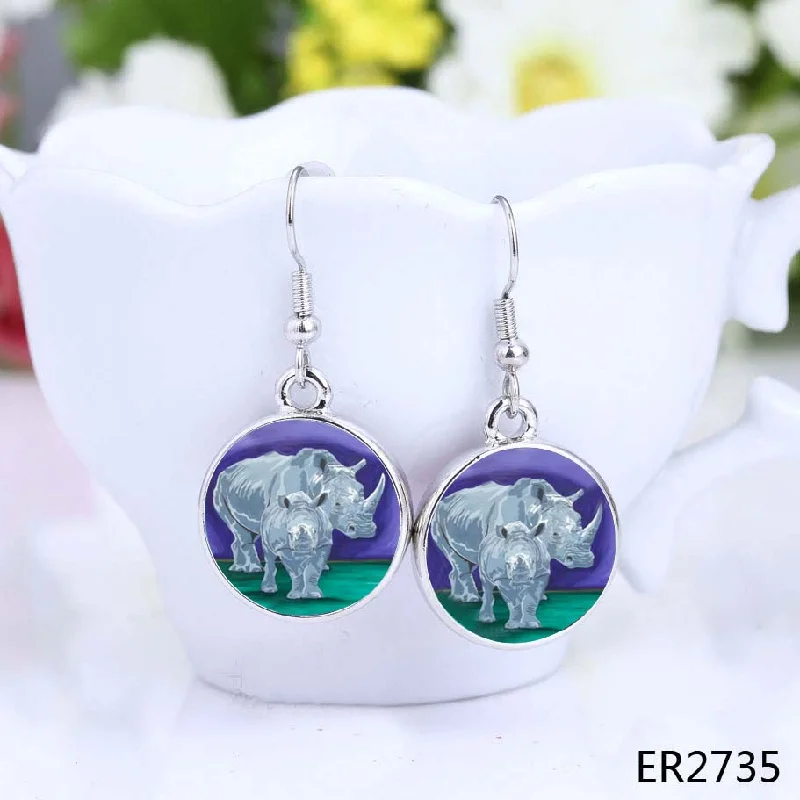 Hypoallergenic Drop Earrings for Sensitive -Rhino Earrings - Stalwart Linage