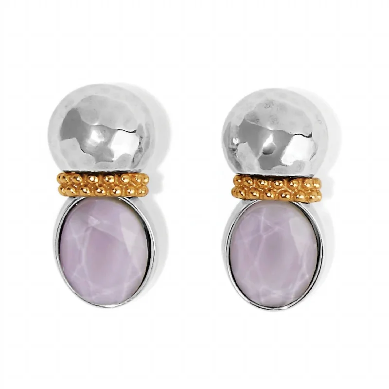 Gemstone and Diamond Drop Earrings for Opulence -Women's Venus Post Drop Earrings In Lilac