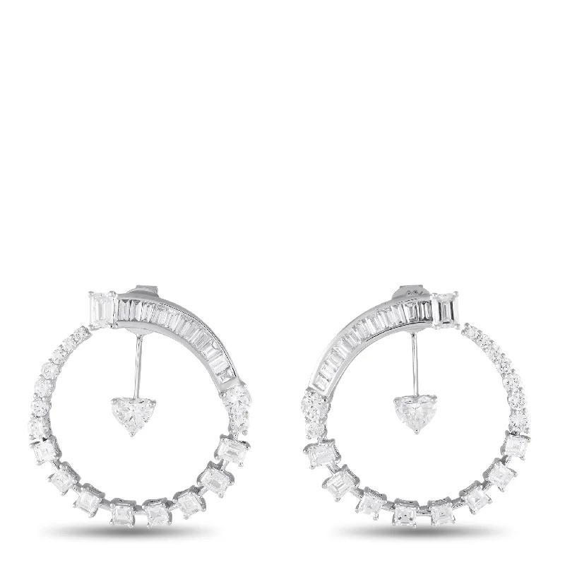 Drop Earrings for Bridesmaids Look -White Gold 6.88ct Diamond Earrings AER-18519