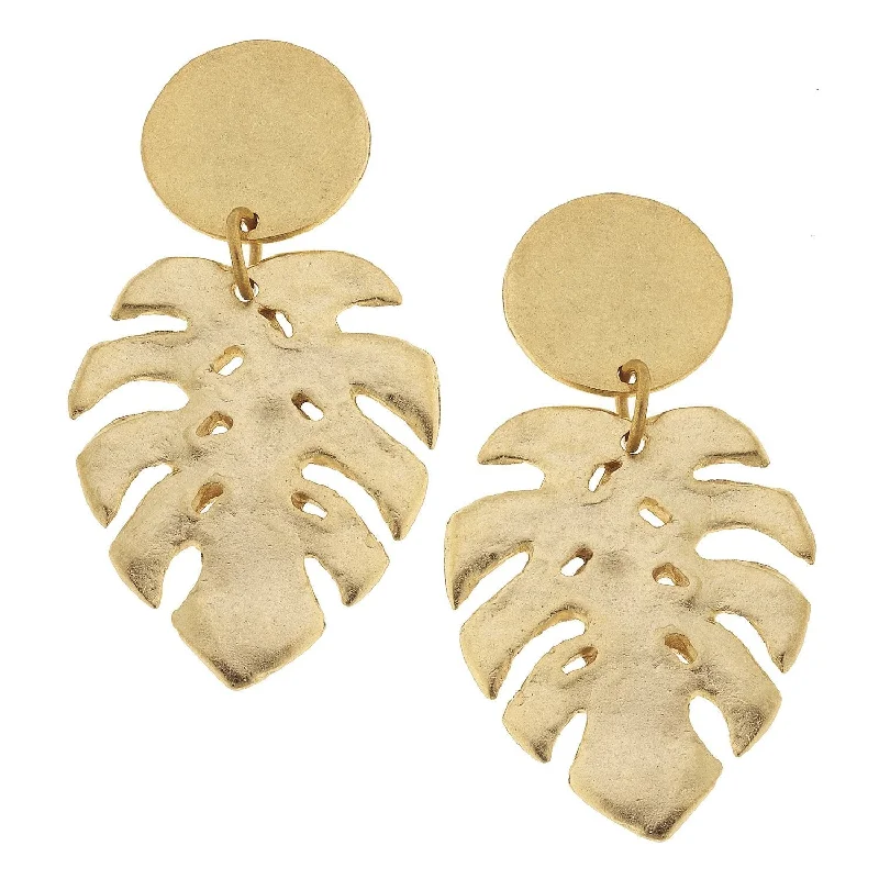 Star Shaped Drop Earrings for Charm -Susan Shaw Tropical Palm Leaf Earrings