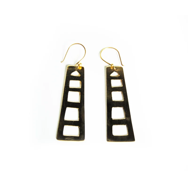 Heart Shaped Drop Earrings for Love -Azibo Brass Earrings