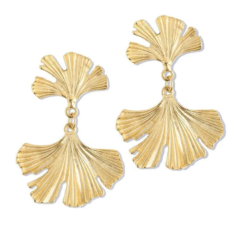 Drop Earrings for School Uniform -Susan Shaw Ginkgo Earrings