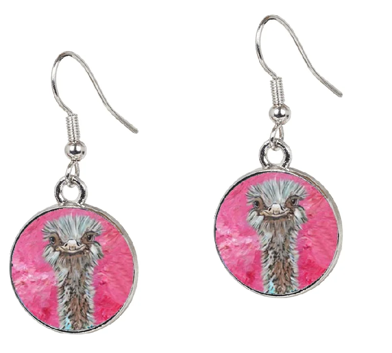 Screw Back Drop Earrings for Security -Ostrich Earrings – Santosha